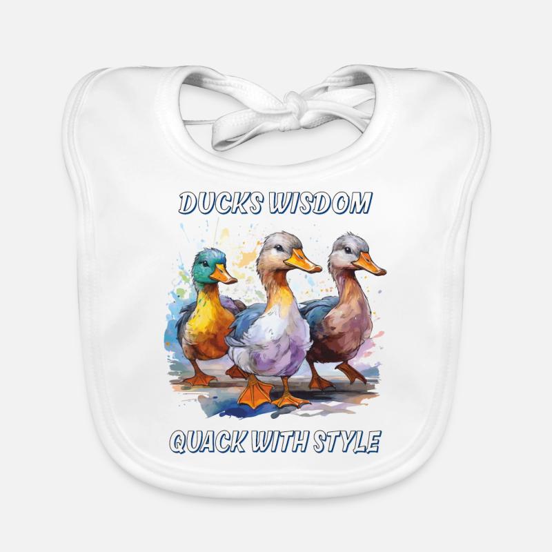 DUCKS WISDOM QUACK WITH STYLE Organic Baby Bibs