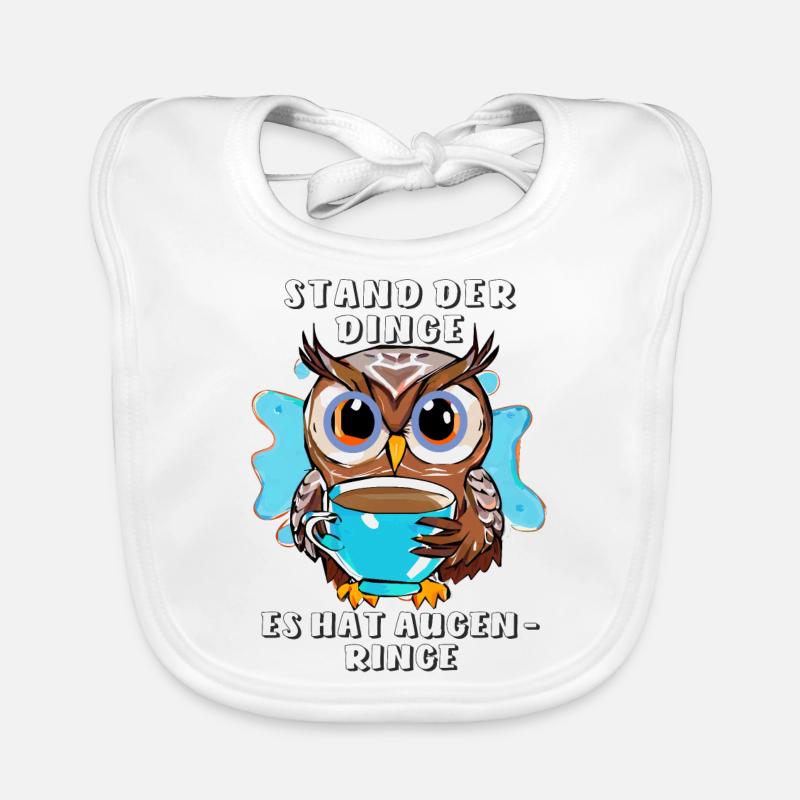 EULE STAND DER DINGE HAT AUGENRINGE Baby Bio-Lätzchen