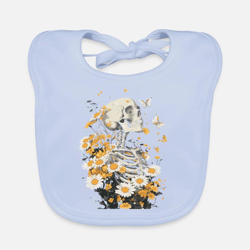 Skelett Blumen Baby Bio-Lätzchen