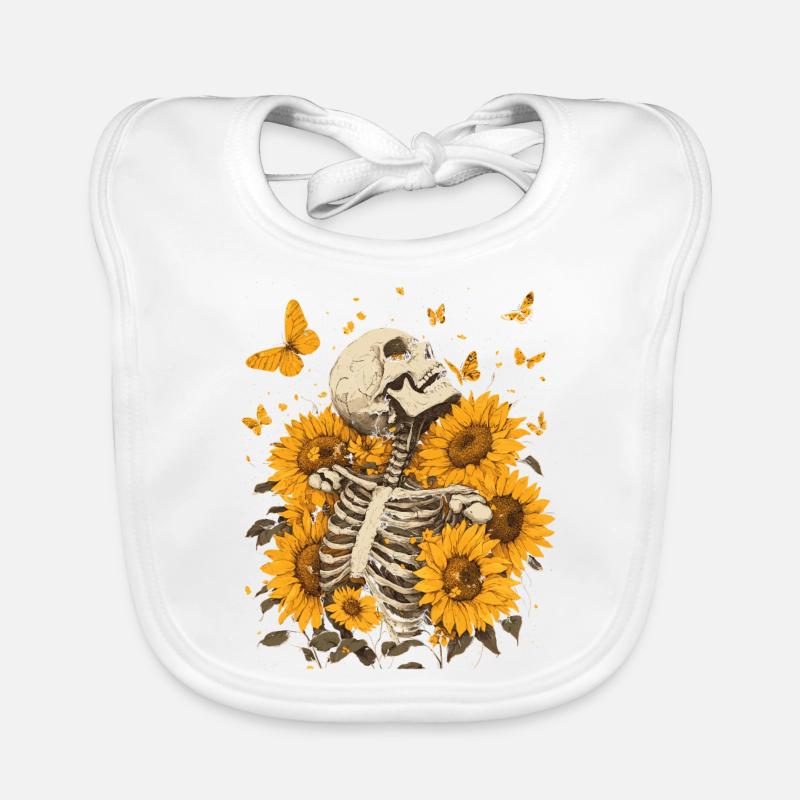 Skelett Blumen Baby Bio-Lätzchen