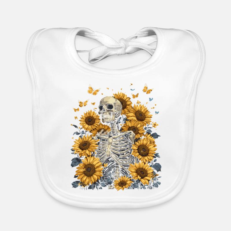 Fleurs squelettes Bavoir bio Bébé