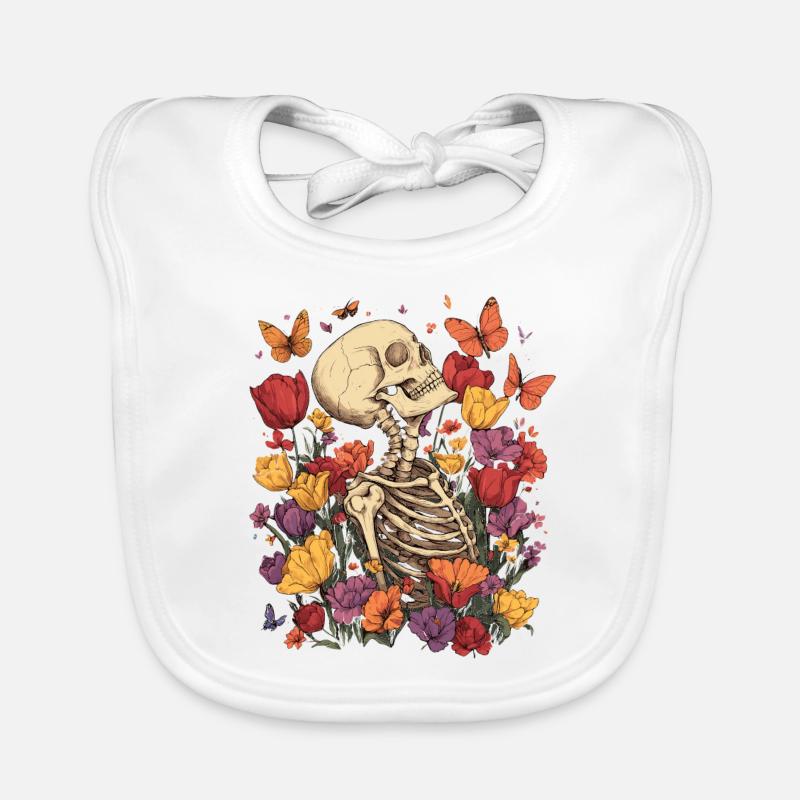 Fleurs squelettes Bavoir bio Bébé