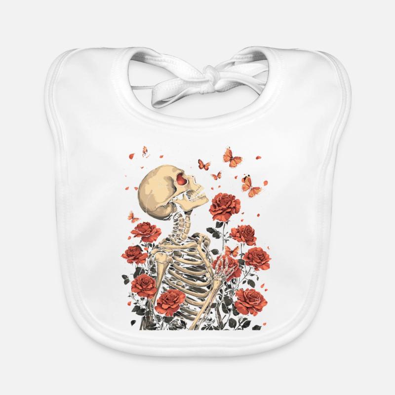 Skelett Blumen Baby Bio-Lätzchen
