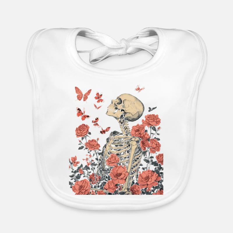 Fleurs squelettes Bavoir bio Bébé
