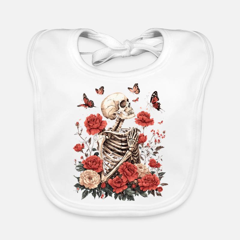 Skelett Blumen Baby Bio-Lätzchen