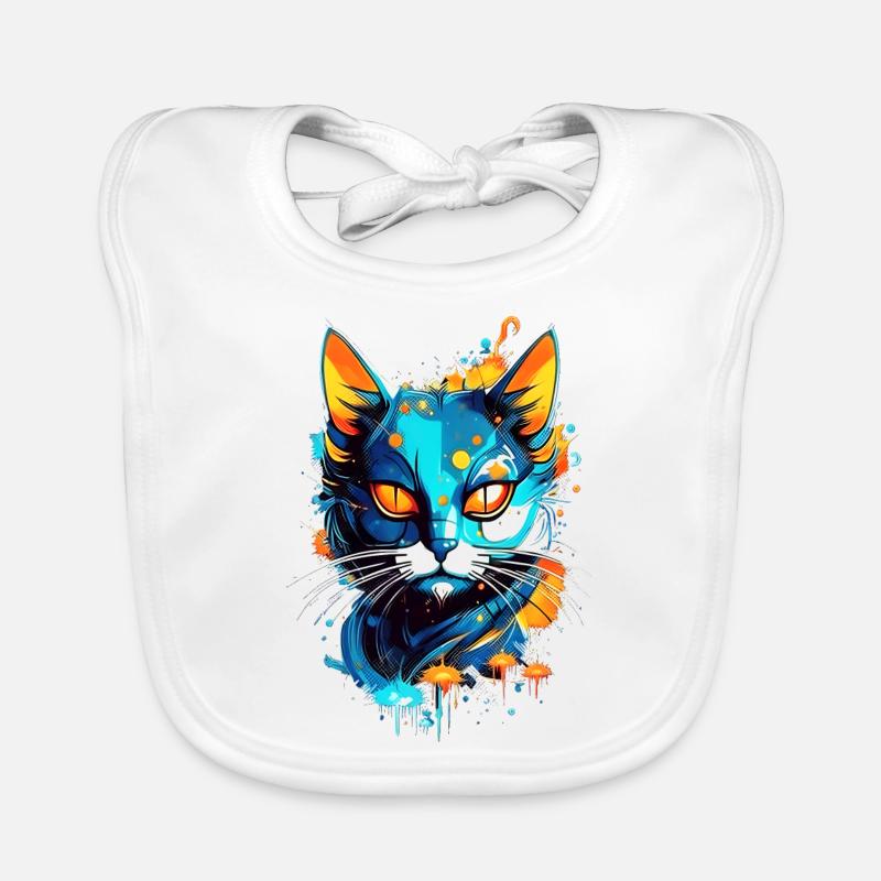 Chat de l’espace coloré Bavoir bio Bébé