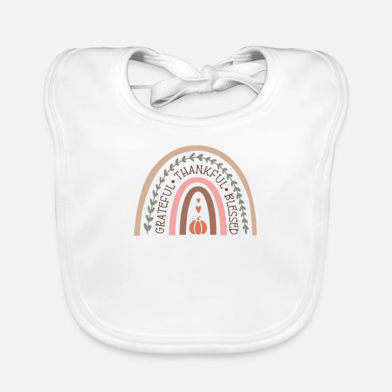 Dankbar Gesegnet Regenbogen Herbst Design Baby Bio-Lätzchen
