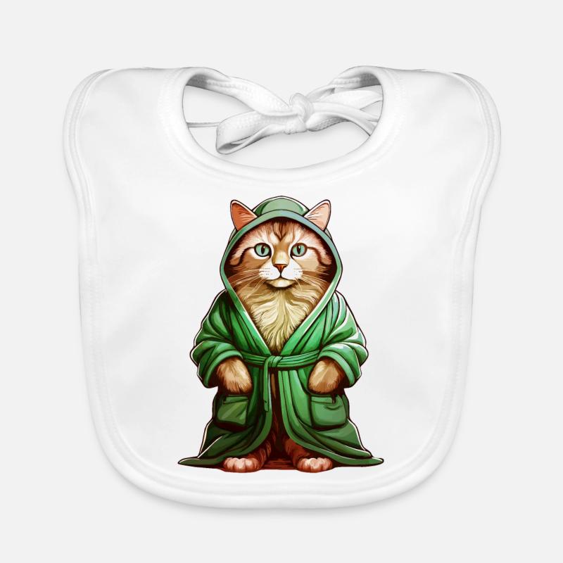 CAT BATHROBE Organic Baby Bibs