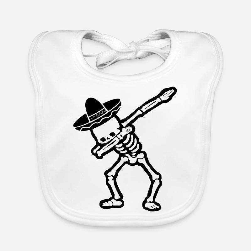 skull dabbing mexicans Organic Baby Bibs