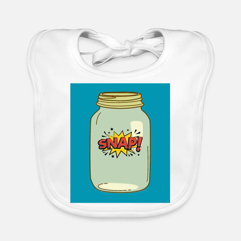 Snap! in a Jar – Fun Comic Style Design Organic Baby Bibs