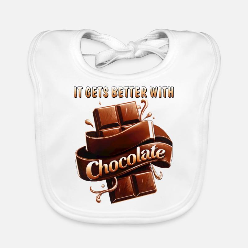 IT GETS BETTER WITH CHOCOLATE Baby Bio-Lätzchen