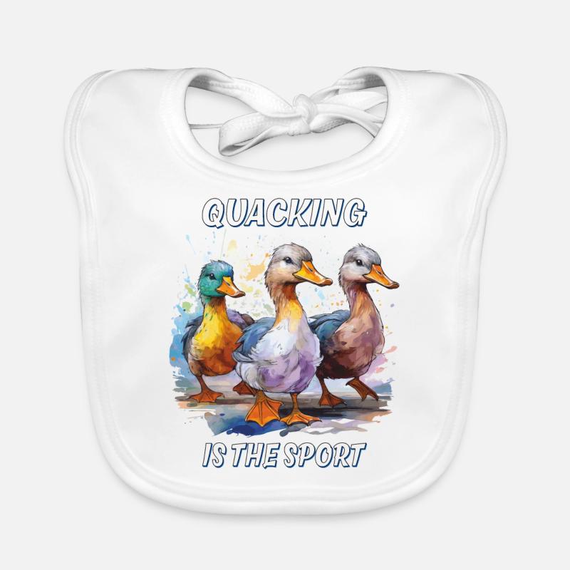 DUCK QUACKING IS THE SPORT Organic Baby Bibs
