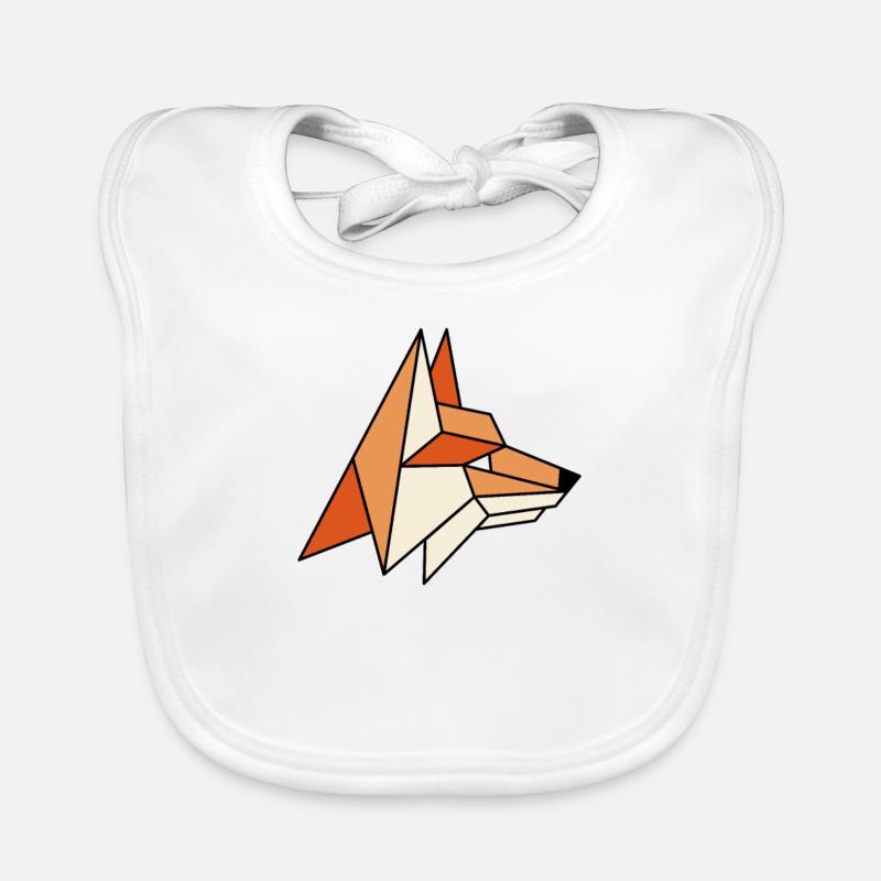 Geometric Red Fox Canidae Caninae Fox Lover Fox Organic Baby Bibs