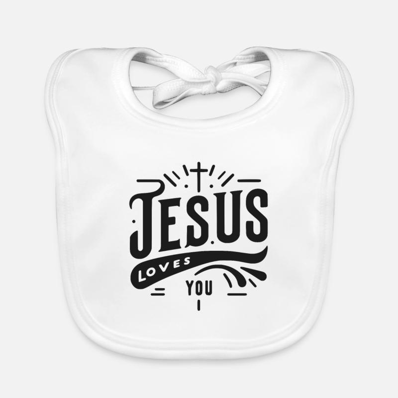 Jésus vous aime Bavoir bio Bébé