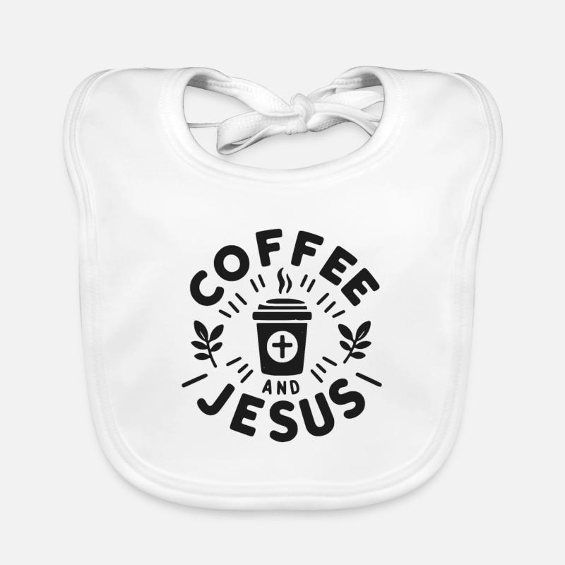 Le café et Jésus Bavoir bio Bébé
