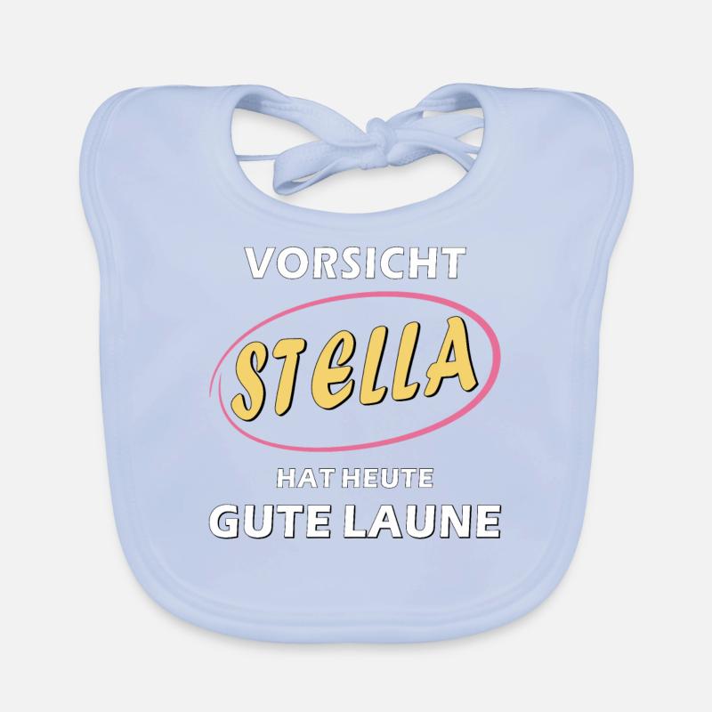 CAUTION: STELLA IS IN A GOOD MOOD Organic Baby Bibs