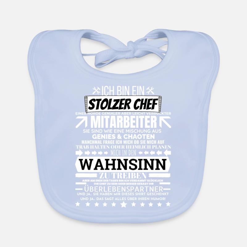 Stolzer Chef Lustige Mitarbeiter Geschenk Tee Hemd Baby Bio-Lätzchen