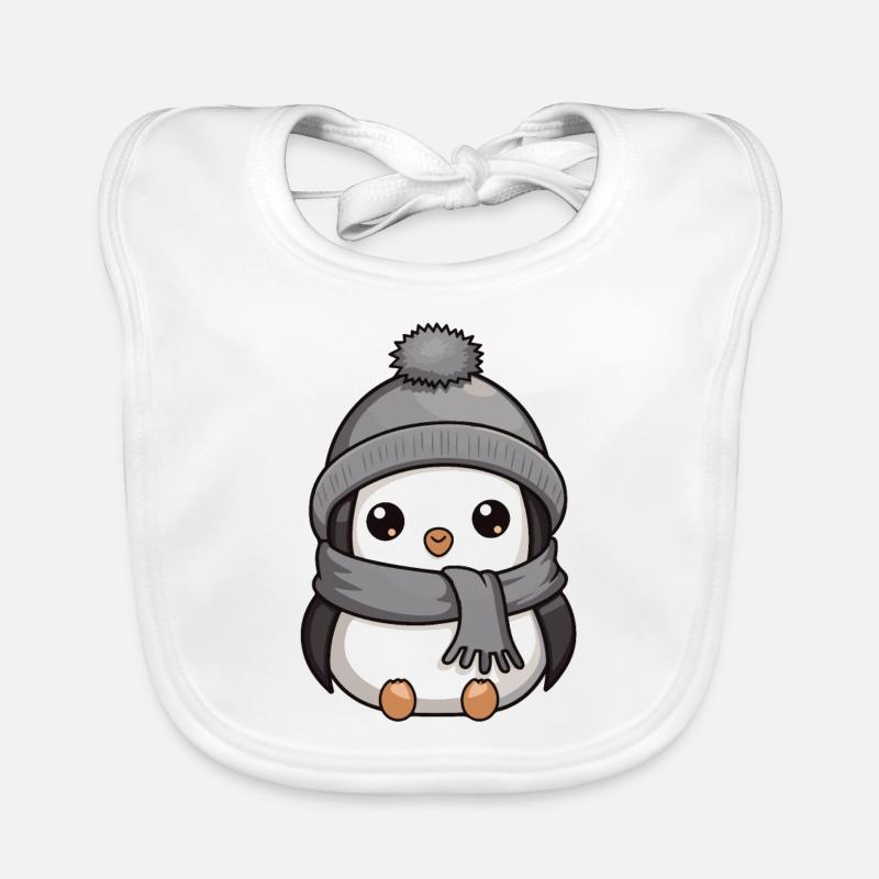 Pinguin Winter Tier Baby Comic Baby Bio-Lätzchen