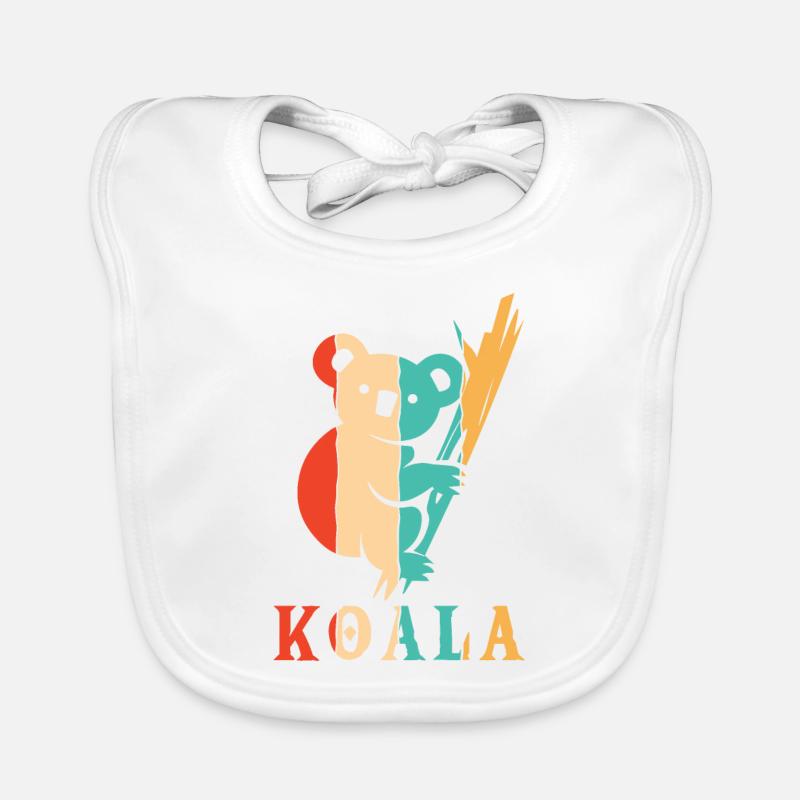 Retro Koalabär Phascolarctos Cinereus Eukalyptus Baby Bio-Lätzchen