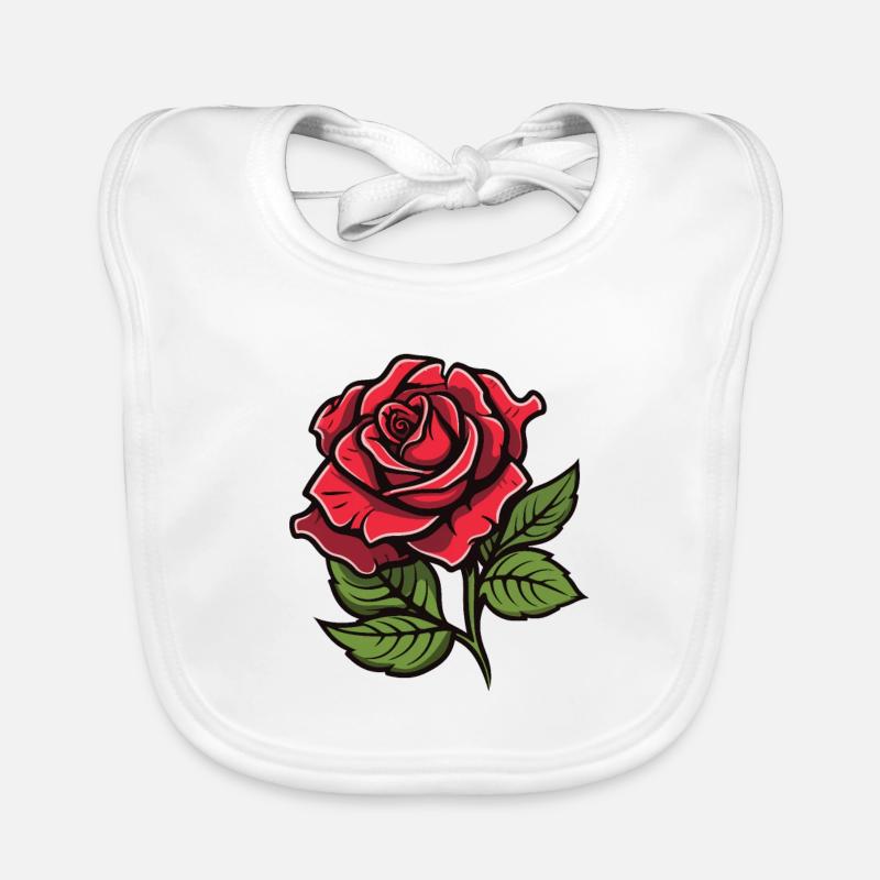 Rose Blume Liebe Baby Bio-Lätzchen