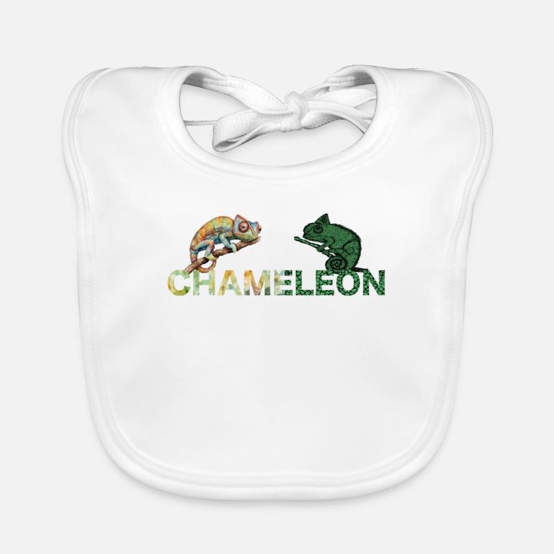 Buntes Chamäleon Caméléon coloré Bavoir bio Bébé