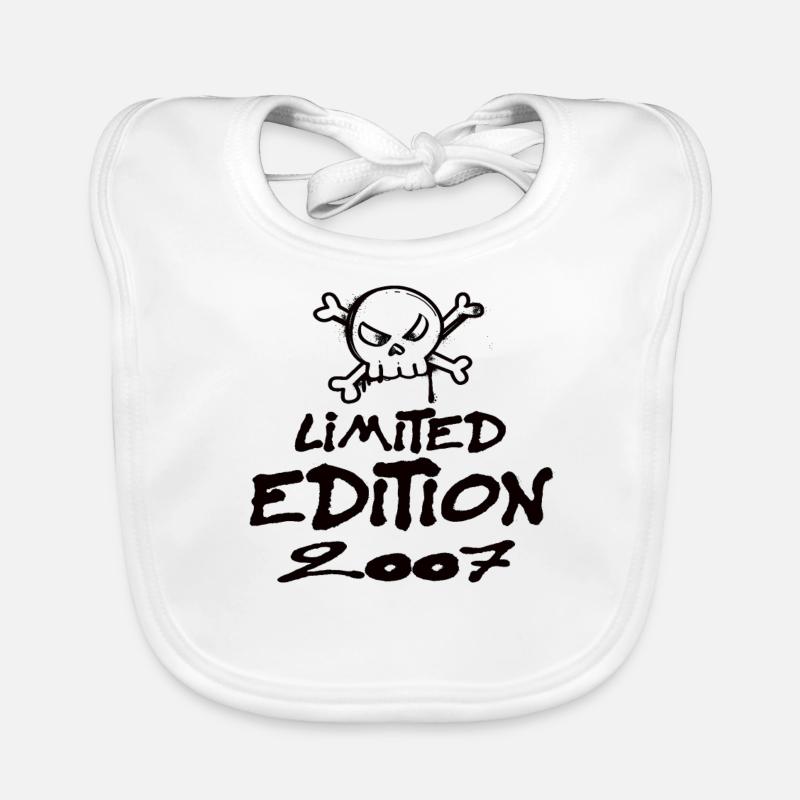 Edition Limitée 2007 Anniversaire 2007 Naissance - Bavoir bio Bébé - blanc