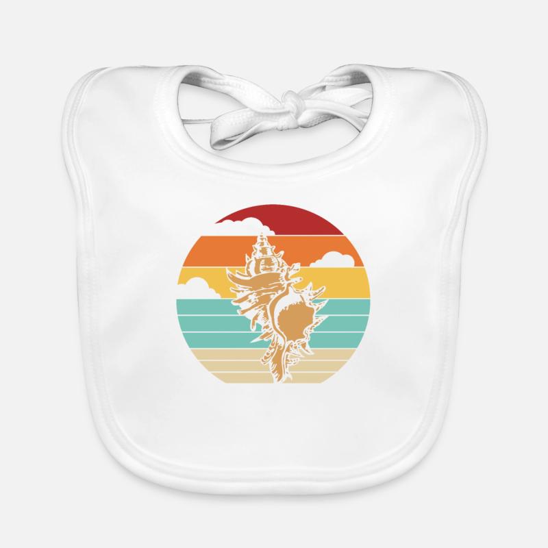 Retro Shell Shelling Bag Bivalvia Hunter Seashell Baby Bio-Lätzchen