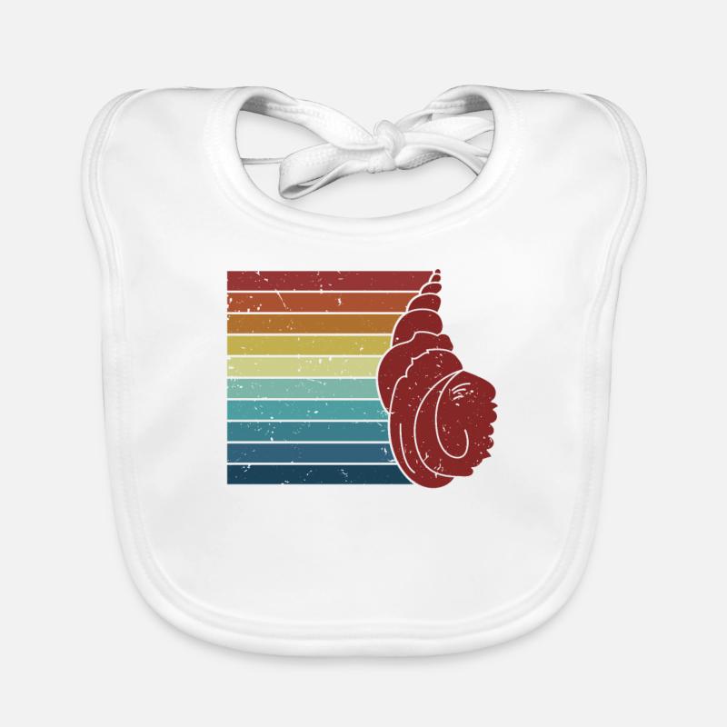 Retro Bivalvia Shell Shelling Bag Hunter Seashell Bavoir bio Bébé