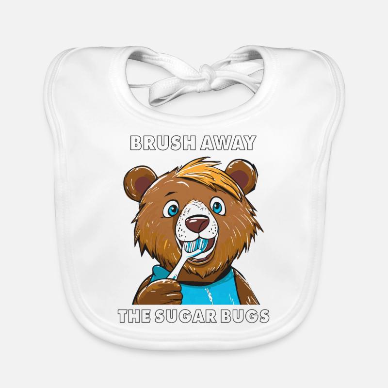 BÄR BRUSH AWAY THE SUGAR BUGS Organic Baby Bibs