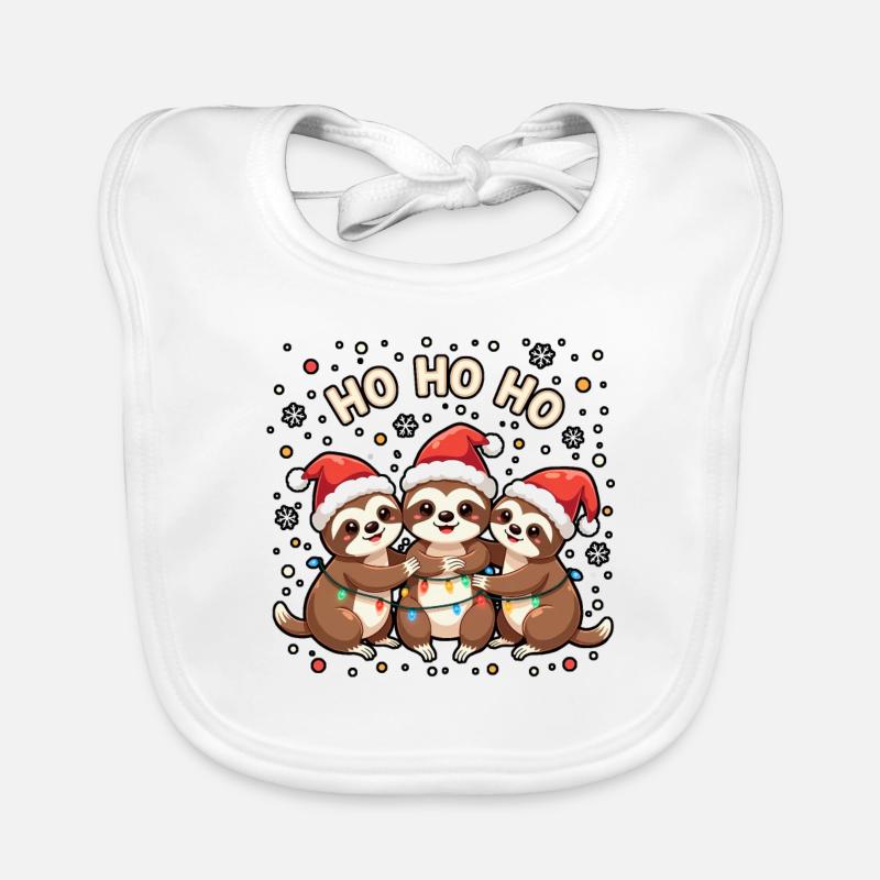 Weihnachtsoutfit Faultier Weihnachts Pyjam Baby Bio-Lätzchen