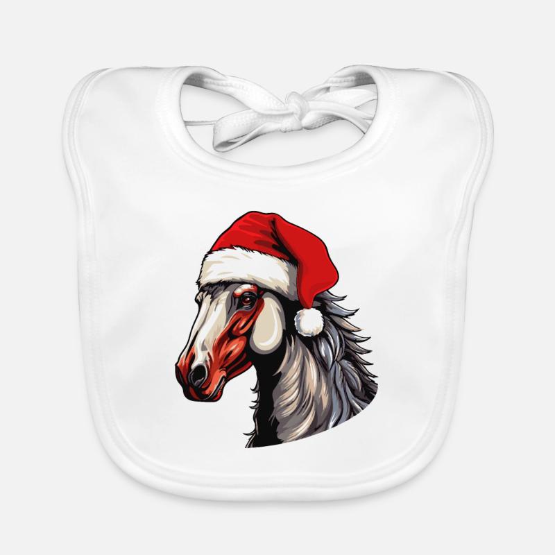 Pferd Kopf Weihnachten Portät Baby Bio-Lätzchen