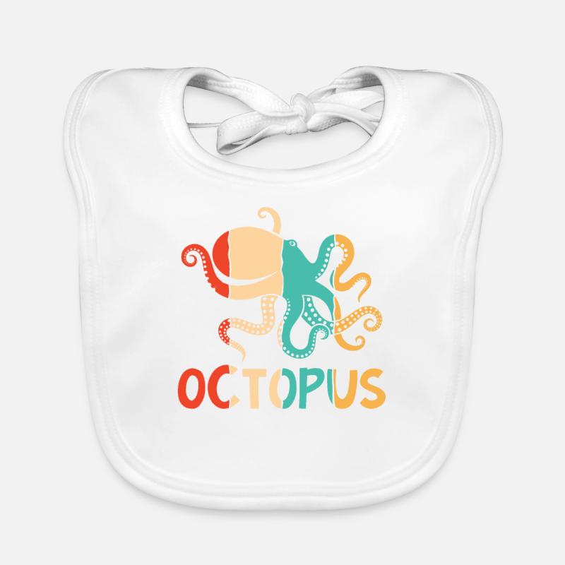 Rétro Céphalopode Octopodes Octopoda Lover Octopus Bavoir bio Bébé