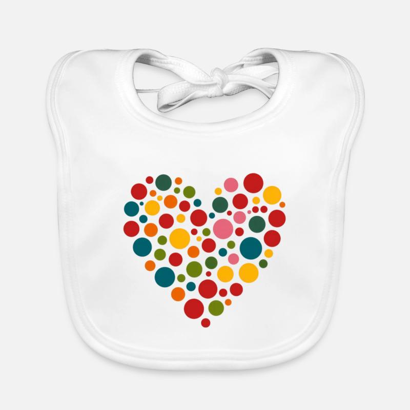 Coeur coloré points patch enfants Spotty Bavoir bio Bébé