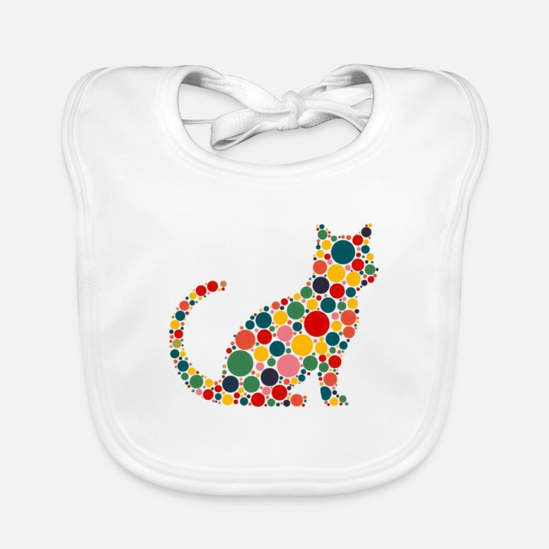 Dotted Cat Fun Cute Colorful Spotty Organic Baby Bibs