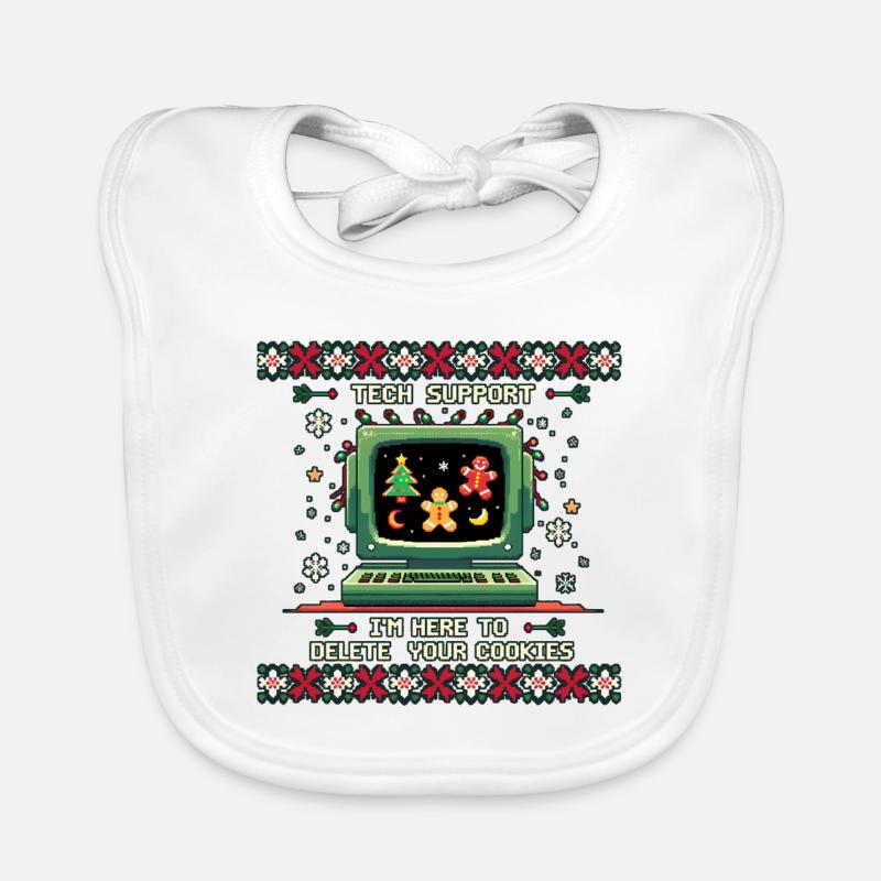 Tech Support – Funny Delete Cookies Shirt Baby Bio-Lätzchen