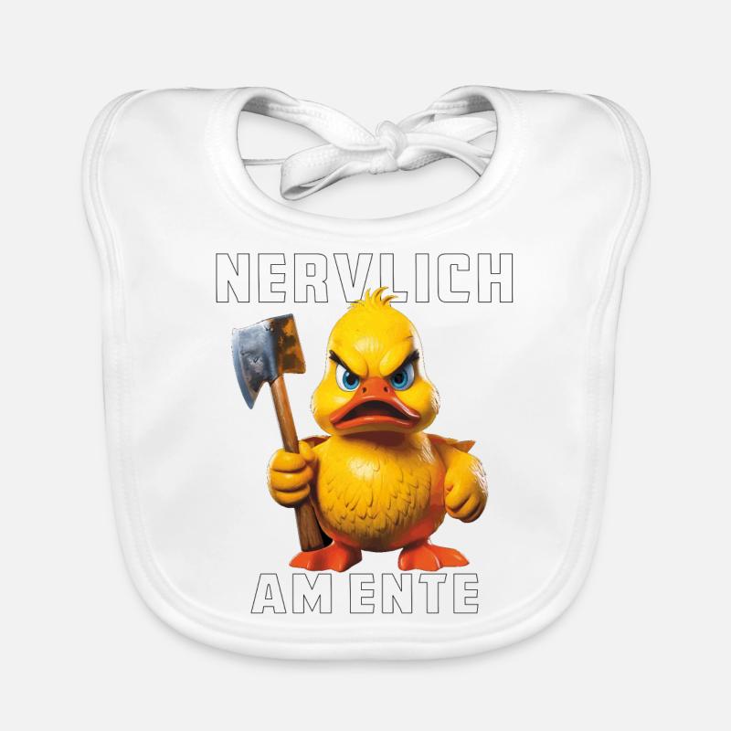 DUCK HATCHET NERVOUSLY ON THE DUCK Organic Baby Bibs