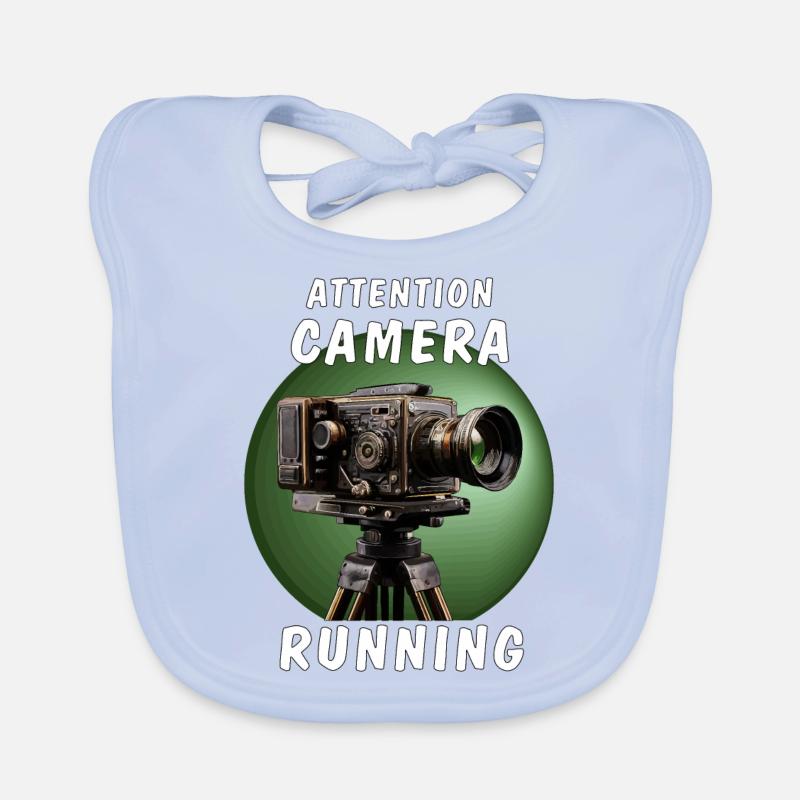 ATTENTION CAMERA RUNNING Baby Bio-Lätzchen