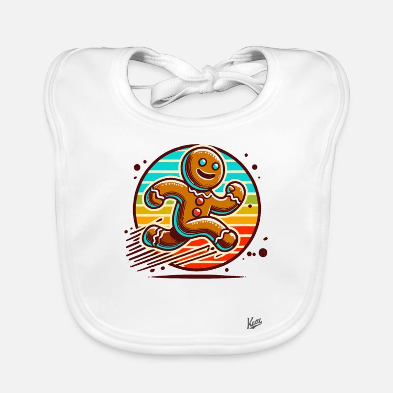 Run away gingerbread man Organic Baby Bibs