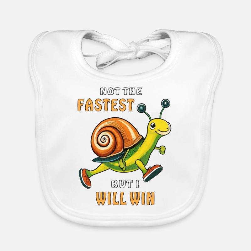 L’ESCARGOT N’EST PAS LE PLUS RAPIDE MAIS JE VAIS GAGNER Bavoir bio Bébé