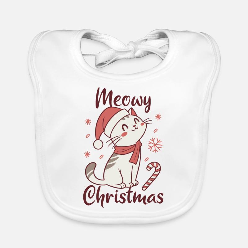 Meowy Christmas - Cadeau avec chat Bavoir bio Bébé