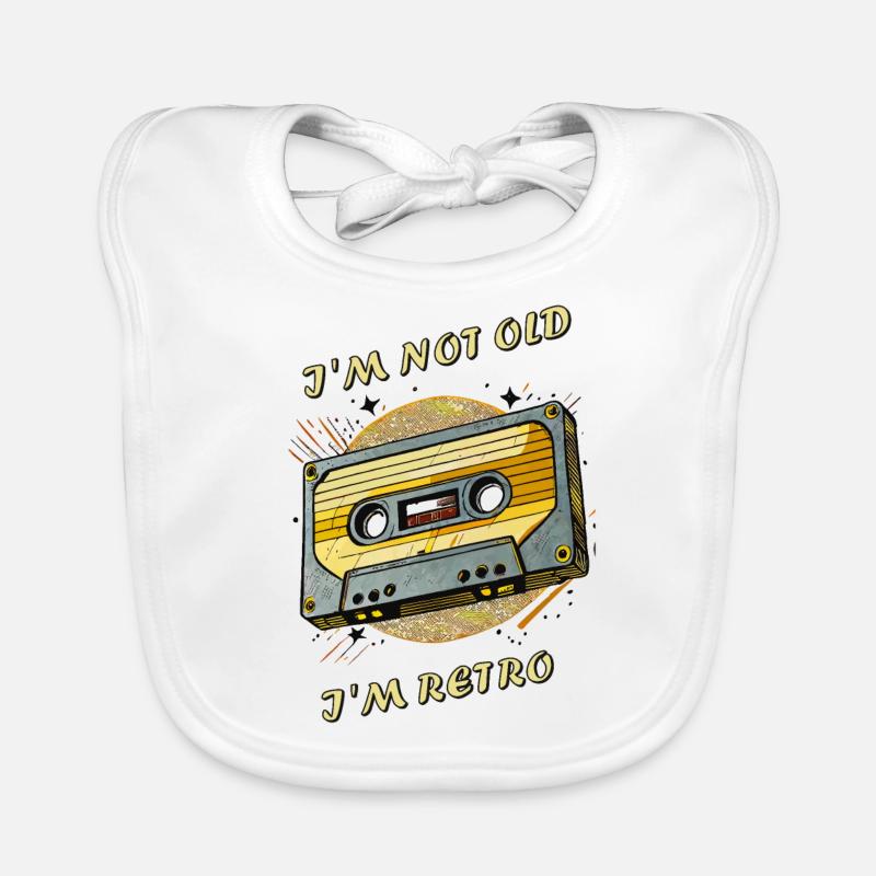 KASETTE I'M NOT OLD I'M RETRO Baby Bio-Lätzchen