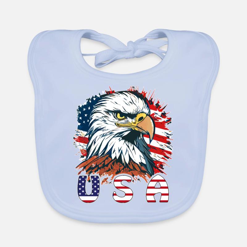 WHITE-TAILED EAGLE USA CONTOUR Organic Baby Bibs