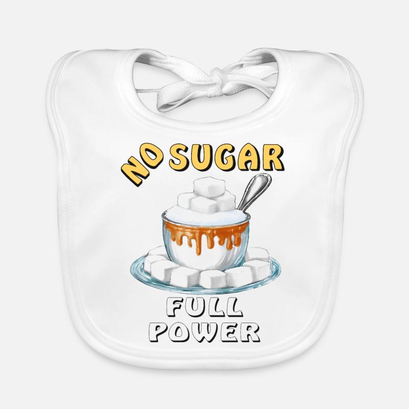 ZUCKER NO SUGAR FULL POWER - Baby Bio-Lätzchen - Weiß