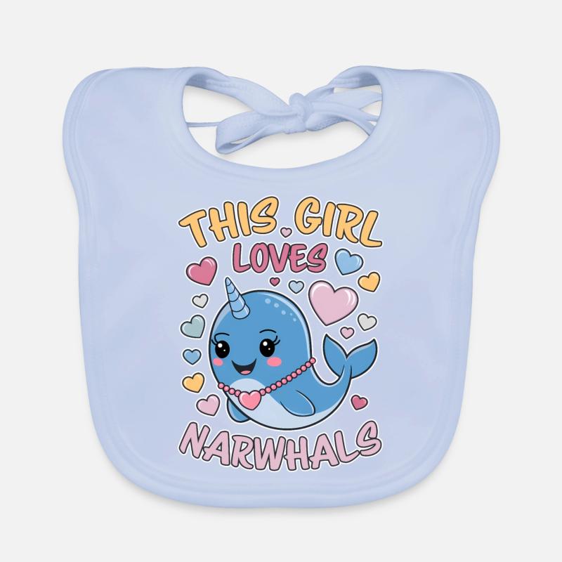 Narval Dire Narvals Drôle Narval Cadeau Bavoir bio Bébé