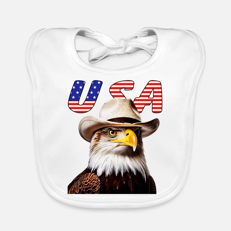 WHITE-HEADED SEA EAGLE USA Organic Baby Bibs