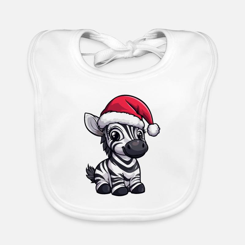 Zebra Weihnachten - Baby Bio-Lätzchen - Weiß