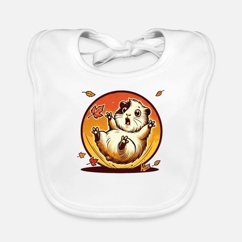 Hamster mit Herbst-Blättern Baby Bio-Lätzchen