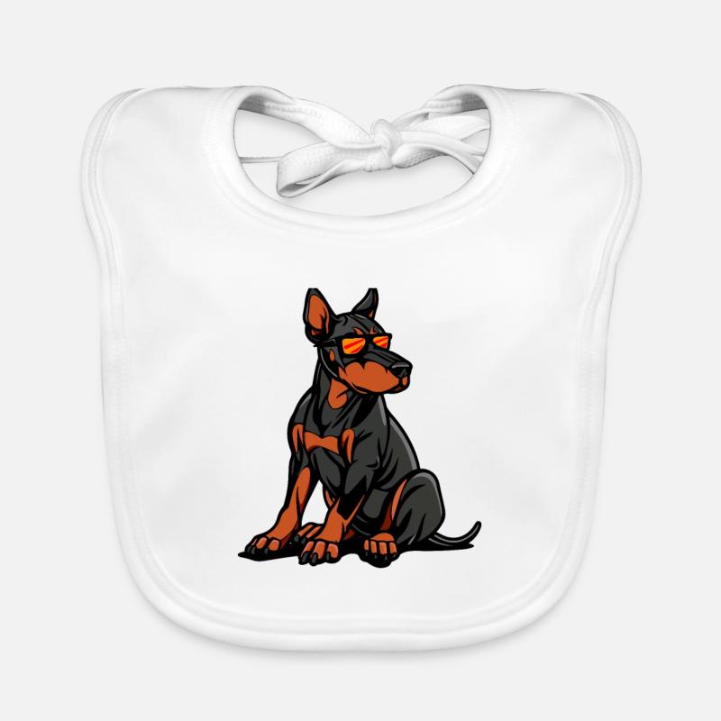 Dobermann Hund Comic Cool Baby Bio-Lätzchen