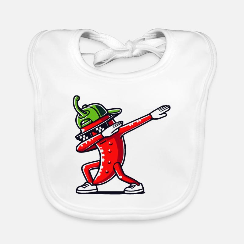 Cool Dabbing Hot Chili Pepper Organic Baby Bibs