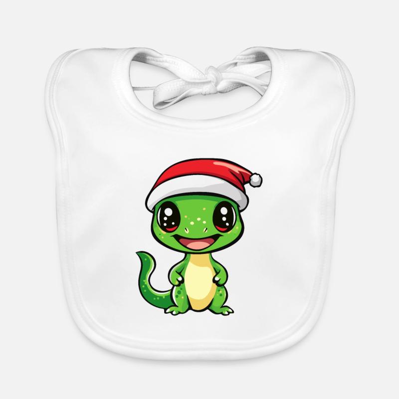 Lizard Christmas Organic Baby Bibs